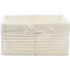 PANIERE EN PAPIER 25X16.5X12CM BLANC TISSU LIN