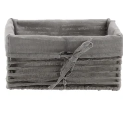 PANIERE EN PAPIER 25X16.5X12CM GRIS TISSU GRIS