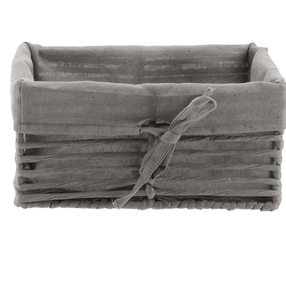 PANIERE EN PAPIER 25X16.5X12CM GRIS TISSU GRIS