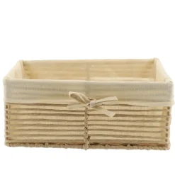 PANIERE EN PAPIER 34X23.5X14CM NATUREL TISSU NATUREL
