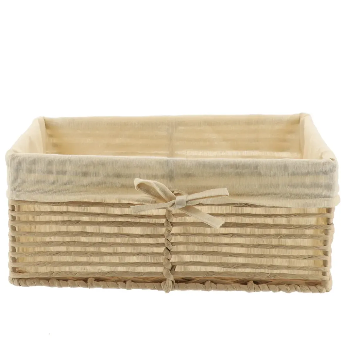 PANIERE EN PAPIER 34X23.5X14CM NATUREL TISSU NATUREL