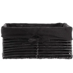 PANIERE EN PAPIER 30X20.5X13.5CM NOIR TISSU NOIR