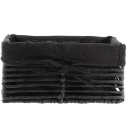 PANIERE EN PAPIER 25X16.5X12CM NOIR TISSU NOIR