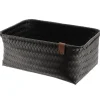 PANIERE EN 39X27X15.5CM ET LIEN FACON CUIR NOIR