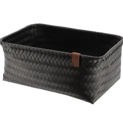 PANIERE EN 39X27X15.5CM ET LIEN FACON CUIR NOIR