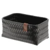 PANIERE EN 25X16.5X12CM ET LIEN FACON CUIR NOIR