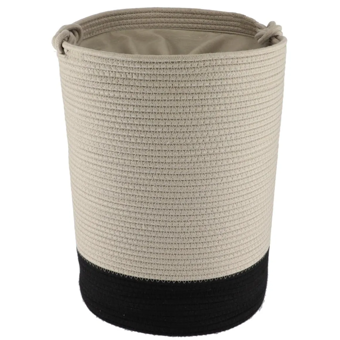 PANIERE LINGE PETIT MODELE COTON 45X33.5CM FICELLE NOIR