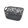 PANIERE MOTIF VEGETAL PLASTIQUE 7.5L 29X22.5CM ANTHRACITE