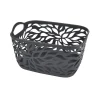 PANIERE MOTIF VEGETAL PLASTIQUE 14L 35X25CM ANTHRACITE