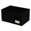 PANIER EN POLYESTER EFFET VELOURS 30X20X15CM NOIR