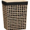 PANIERE PAPIER AJOURE 44X30.5X56CM NAT TISSU NOIR