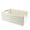 PANIERE PAPIER BICOLORE 39X27X15.5CM BLANC NATUREL