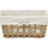 PANIERE PAPIER TRESSE RECTANGLE 32X24X15CM NATUREL TISSU LIN