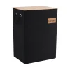 PANIERE RECTANGLE EN POLY COUV BAMBOU 34X26X48CM NOIR