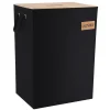 PANIERE RECTANGLE EN POLY COUV BAMBOU 40X30X56CM NOIR
