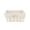 PANIERE RECTANGLE EVASEE 28X20X13CM BLANC LIN