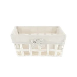 PANIERE RECTANGLE EVASEE 28X20X13CM BLANC LIN