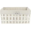 PANIERE RECTANGLE 40X23X19CM BLANC TISSU LIN