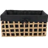 PANIERE RECTANGLE 40X23X19CM NATUREL TISSU NOIR