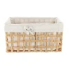 PANIERE RECTANGLE 35X20X18CM NATUREL TISSU LIN