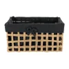 PANIERE RECTANGLE 35X20X18CM NATUREL TISSU NOIR