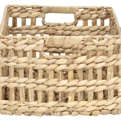 PANIERE RECTANGULAIRE GM AJOUREE MATIERE VEGETALE NATUREL