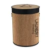 PANIERE RONDE BAMBOU AVEC COUV 38X50CM NATUREL ET NOIR