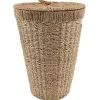 PANIERE RONDE COUVERCLE MATIERE VEGETALE 40X54CM NATUREL