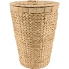 PANIERE RONDE JACINTHE COUVERCLE 40X54CM NATUREL