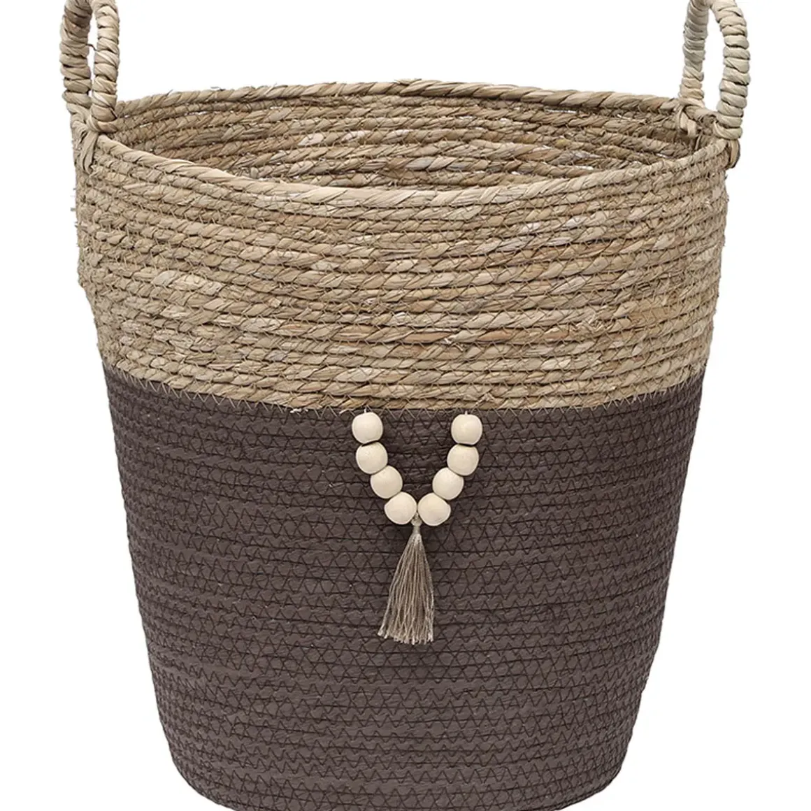 PANIERE RONDE MOYEN MODELE D.38X35CM NATUREL TAUPE