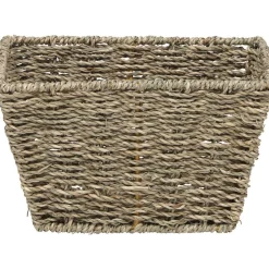 PANIER EVASE POIGNEES MATIERE VEGETALE 23X17X14CM NATUREL