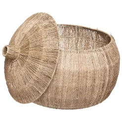 PANIER JUTE BALAYA ROND NATUREL D.44X43CM