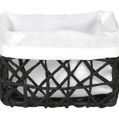 PANIER PM PAPIER NOIR TISSU BLANC