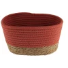PANIER RECTANGLE COTON TERRACOTTA NATUREL 19X11X10CM