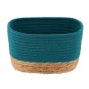 PANIER RECTANGLE COTON VEGETALE 23X15X13.5CM BLEU TAHITIEN