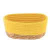 PANIER RECTANGLE COTON VEGETALE 19X11X10CM JAUNE NATUREL