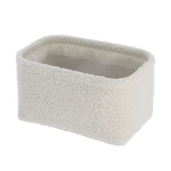 PANIER RECTANGLE FACON BOUCLETTE 22X14X10.5CM NATUREL