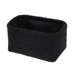 PANIER RECTANGLE FACON BOUCLETTE 22X14X10.5CM NOIR