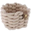 PANIER RECTANGLE FACON CORDE 13X13X11CM BEIGE
