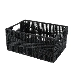 PANIER RECTANGLE PAPIER 30X20.5X13.5CM NOIR