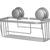 PANIER RECTANGULAIRE ALUMINIUM SUR VENTOUSES CHROME
