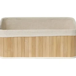 PANIER RECTANGULAIRE TGM BAMBOU TISSU LIN