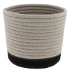 PANIER ROND COTON FICELLE NOIR D.17X14CM