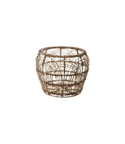 PANIER ROTIN ROND MOTIF D.32X26CM