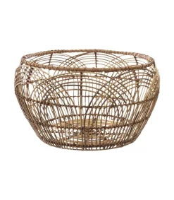 PANIER ROTIN ROND MOTIF D.47X28CM