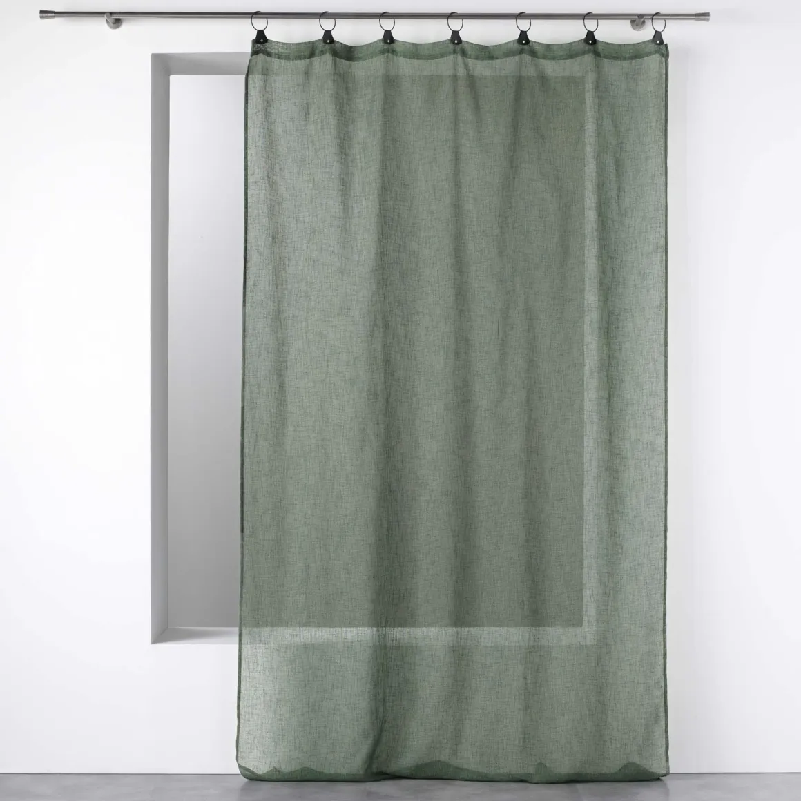PANNEAU A ANNEAUX 140X280CM VOILE TISSE LINKA KAKI