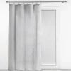 PANNEAU ANNEAUX 140X240CM VOILE TISSE MILZA GRIS