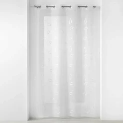 PANNEAU A OEILLETS 140X240CM BRODE HOOPS BLANC