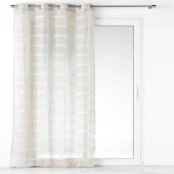 PANNEAU A OEILLETS 140X240CM EFFET LIN TISSE NOUNA