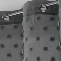 PANNEAU A OEILLETS 140X240CM TOP POMPONS MELUSINE ANTH
